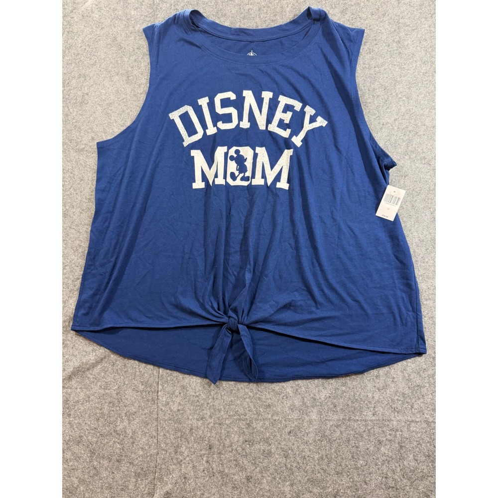 NWT Disney Parks Disney Mom Blue Tie Front Tank Top Sleeveless Shirt 1X